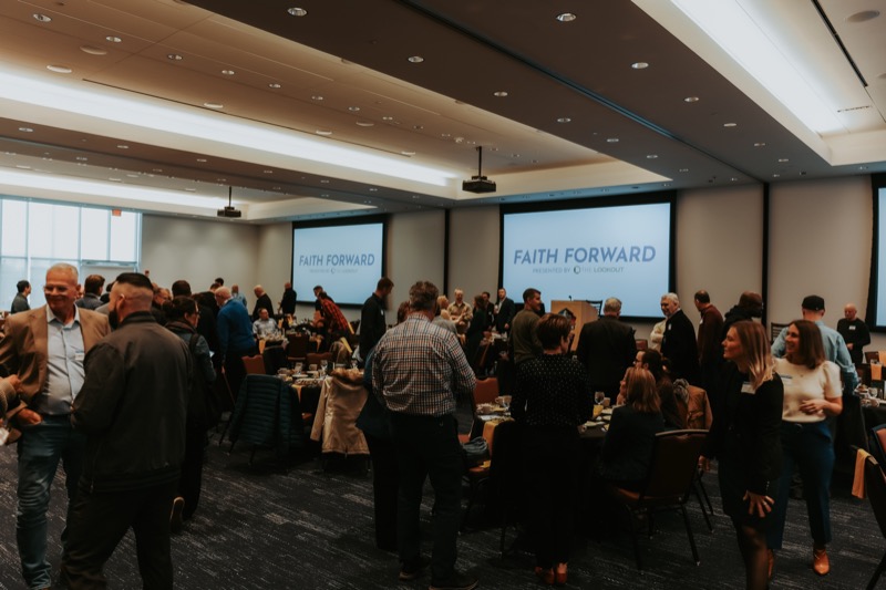 Leaders networking at Faith Forward event presented by The Lookout